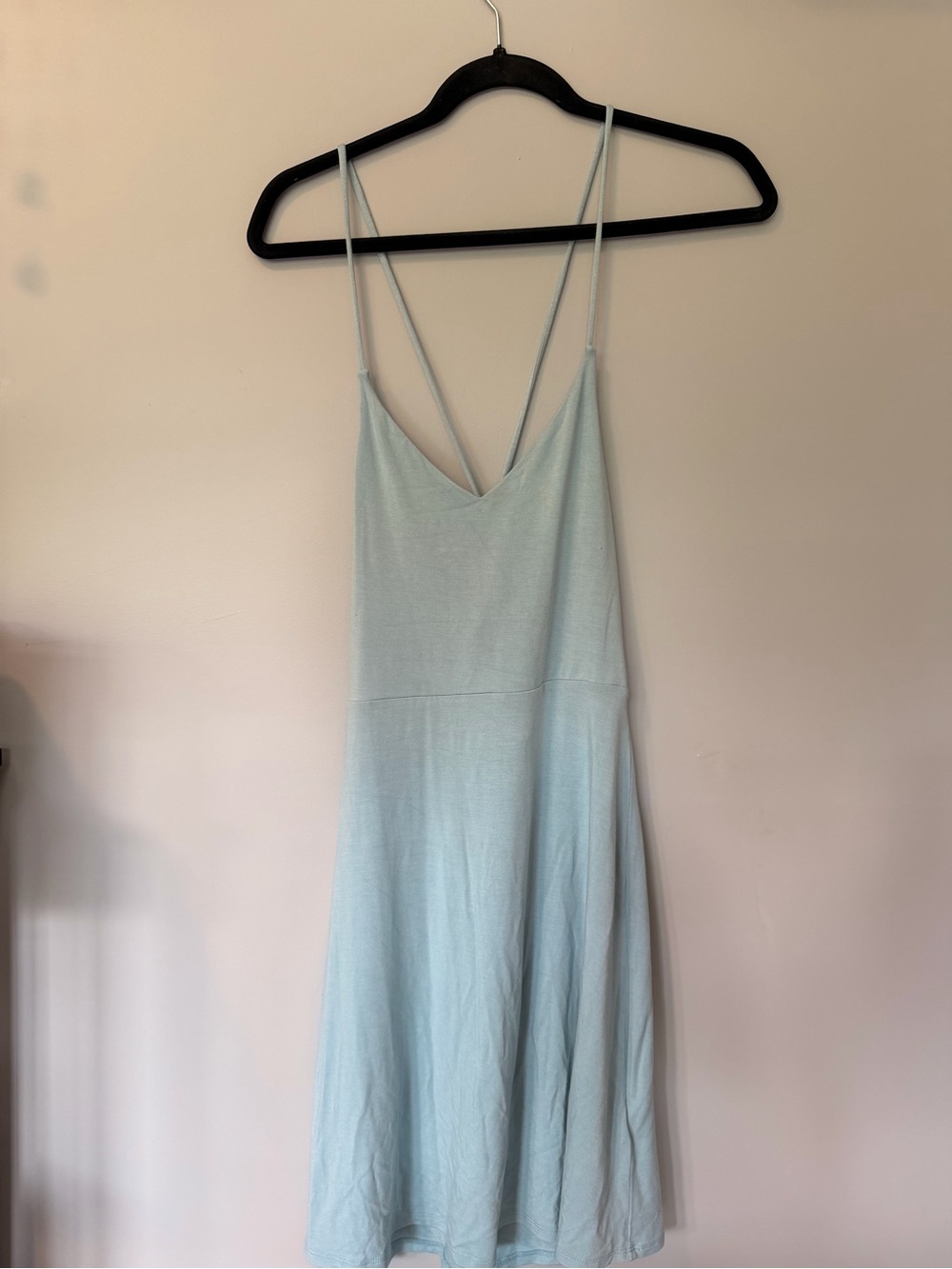Light Blue Sun Dress With Cross Tie Back